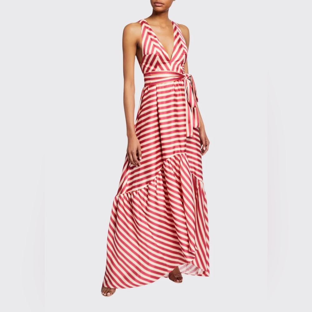 ALEXIS Oksana Striped Tie-Waist Maxi Dress. NWT from Bergdorf Goodman.